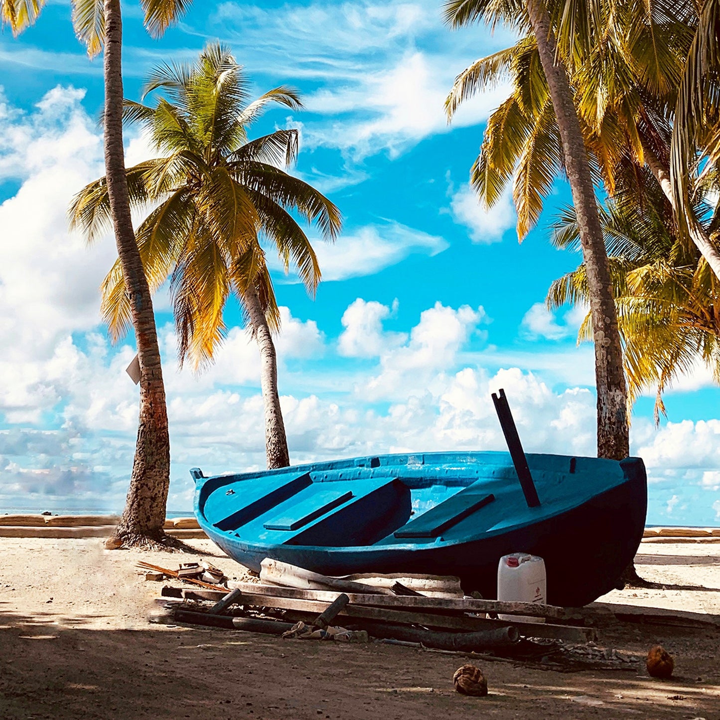 Blue Boat In Paradise